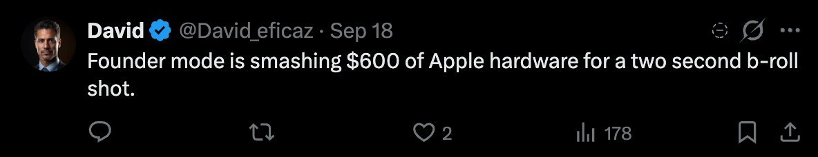 X comment about smashing Apple hardware for b-roll
