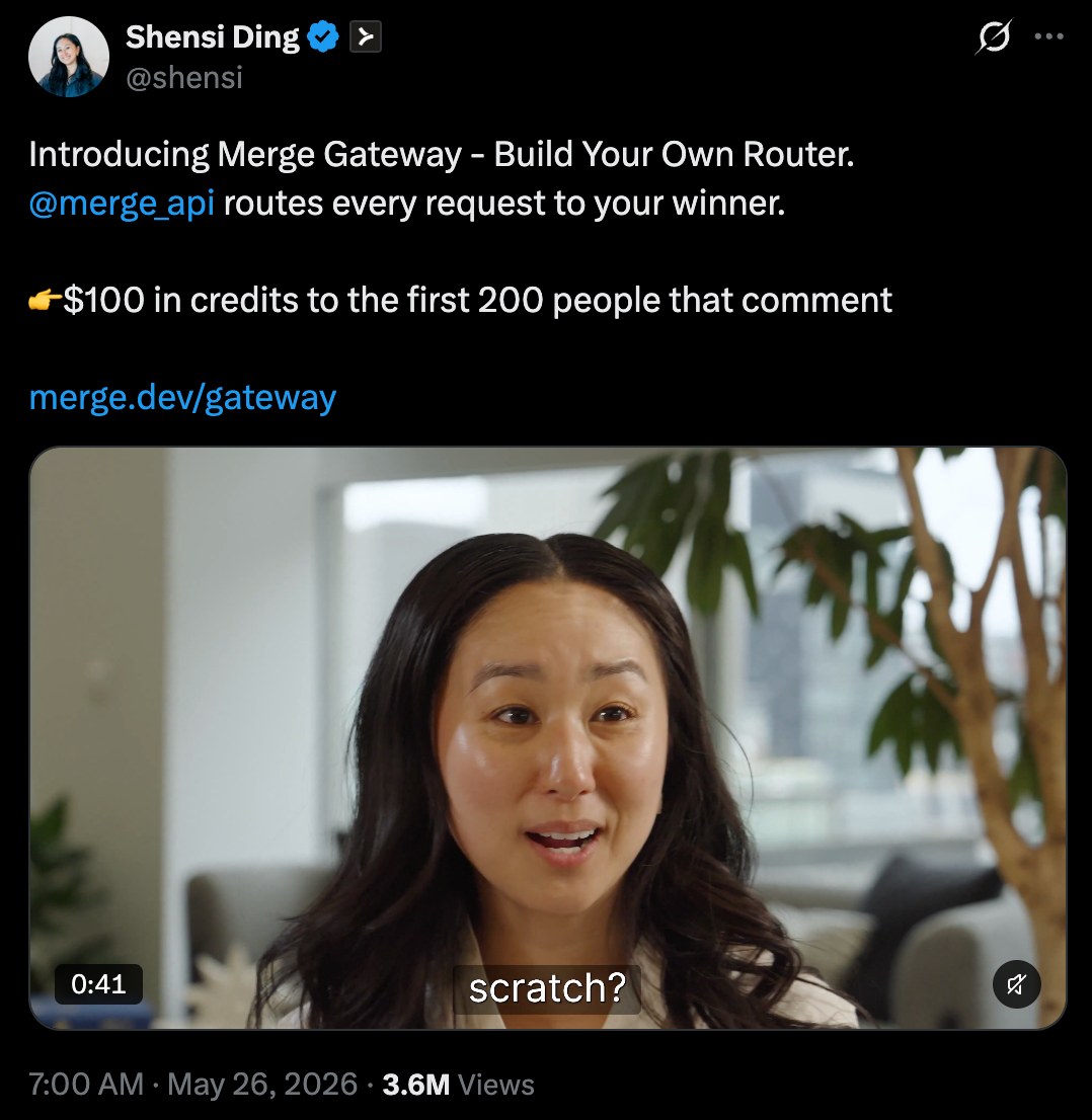 The launch post from @shensi, 7:00am PT on May 26.